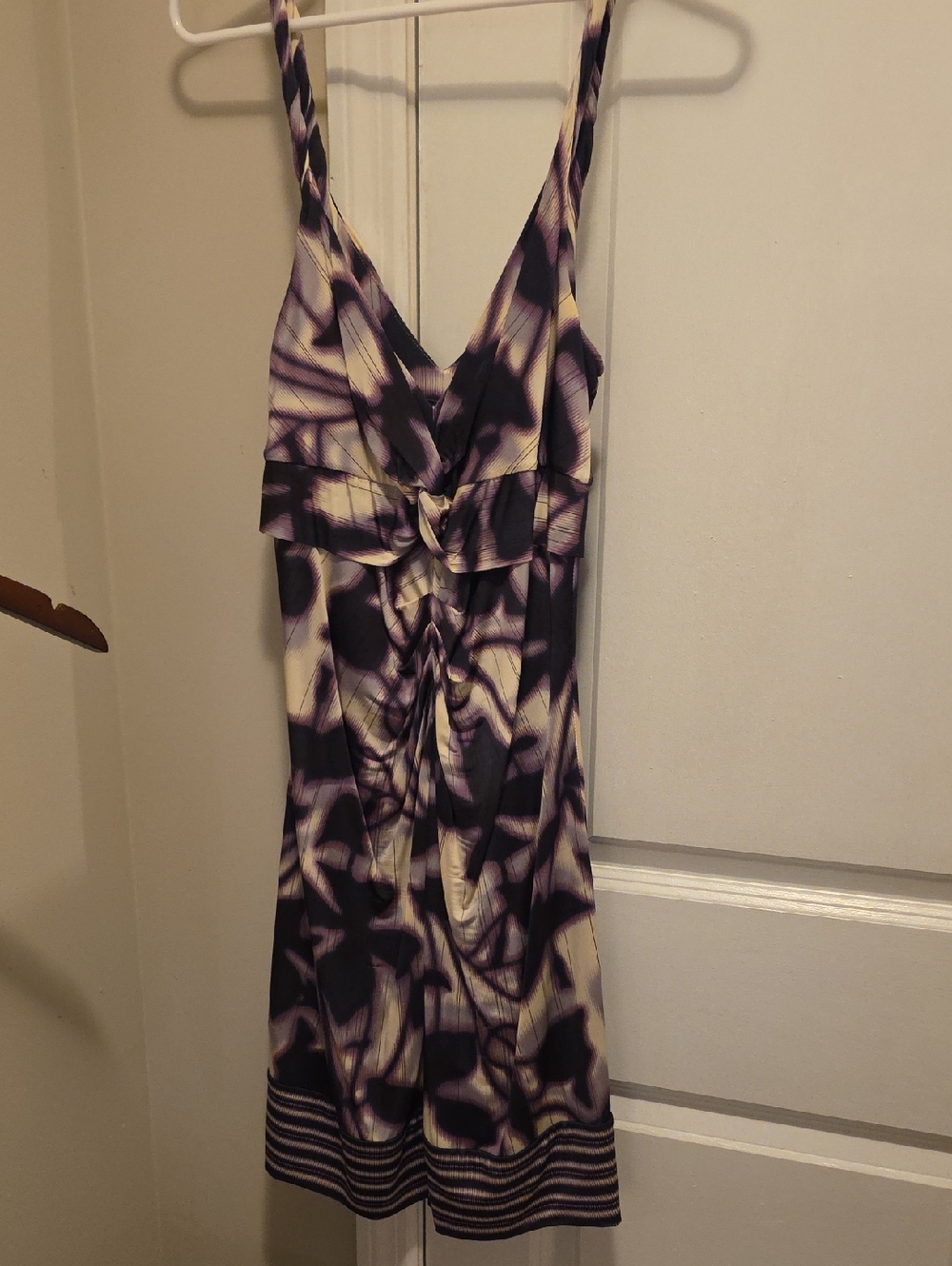 Purple Patterned Sleeveless Women's Dress